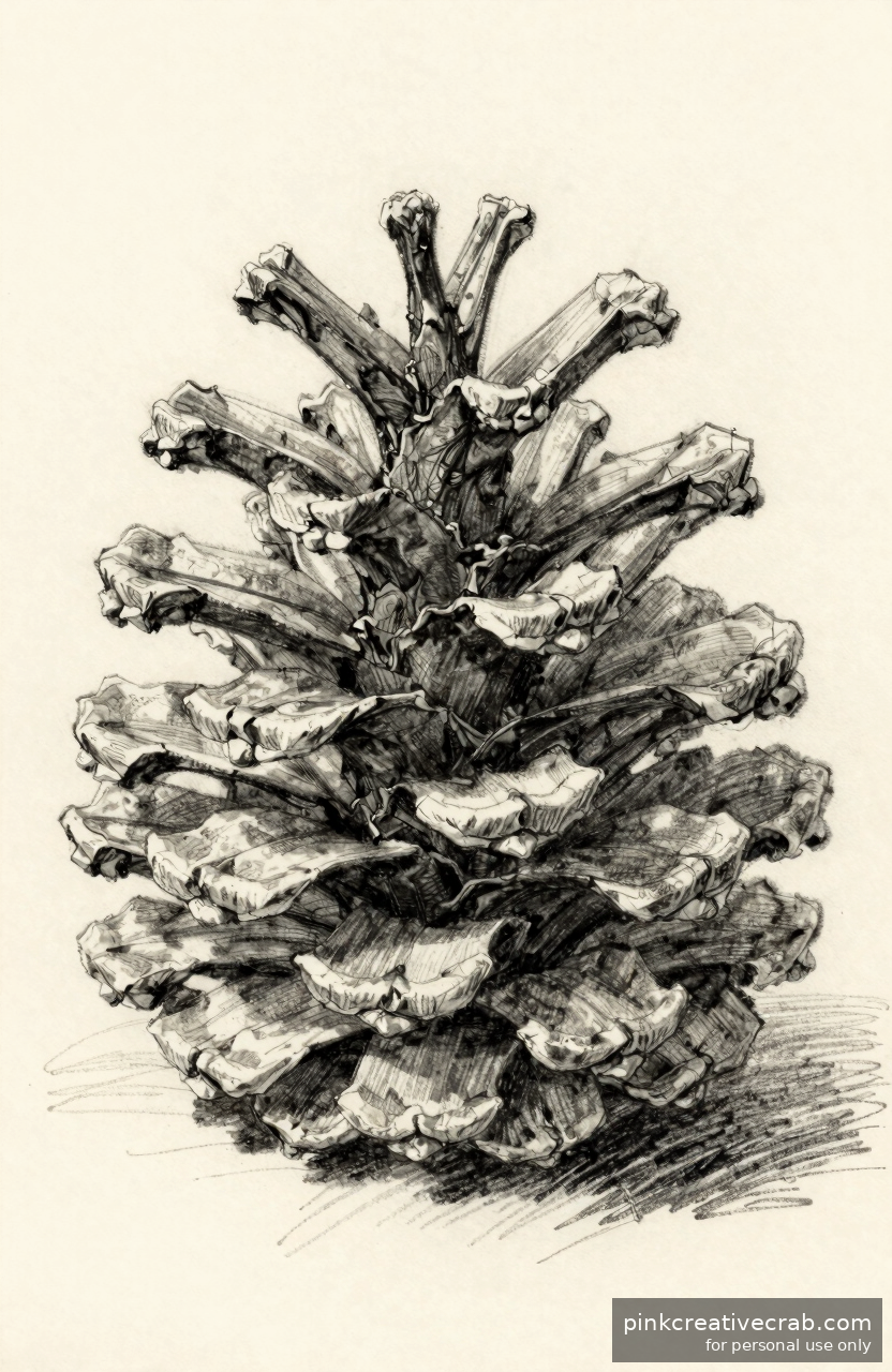 Rustic Pinecone Sketch