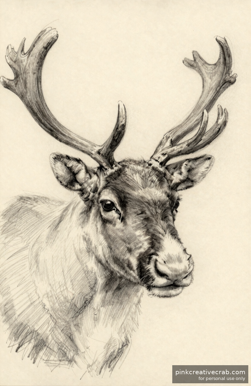 Reindeer Head Portrait