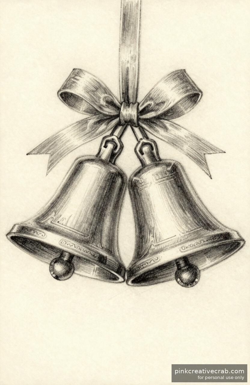 Charming Christmas Drawing of Bells