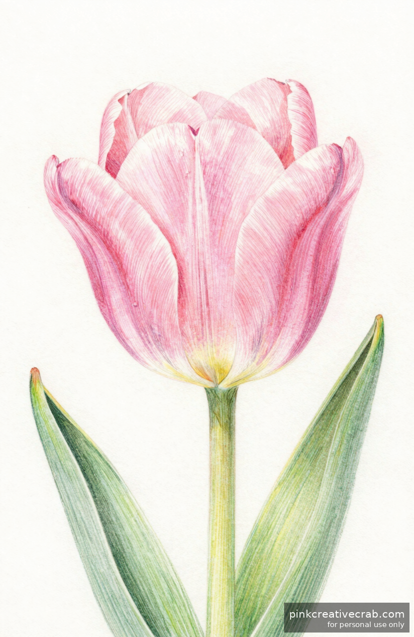 Soft Pink Tulip in Bloom