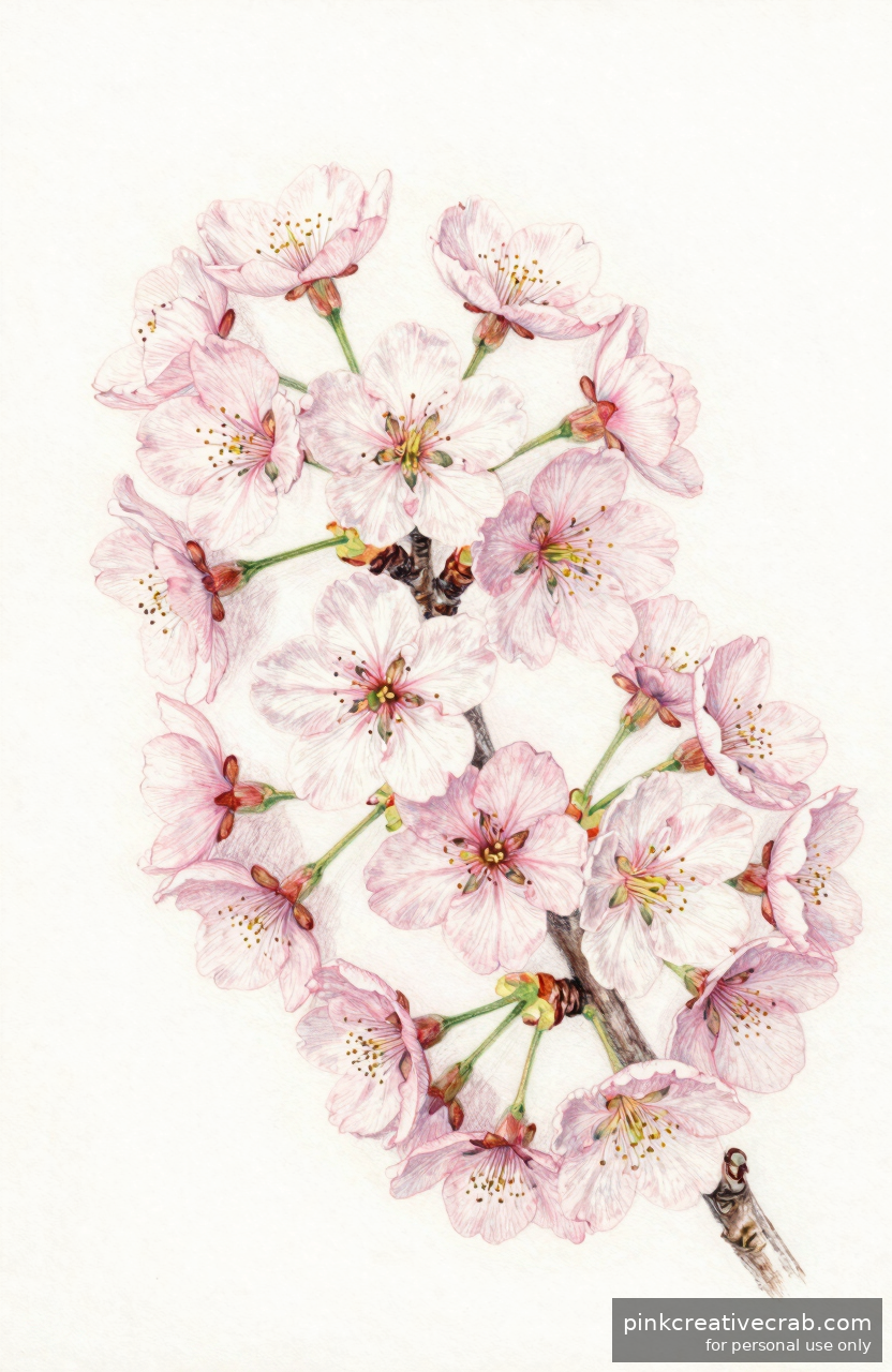 Delicate Cherry Blossom Branch