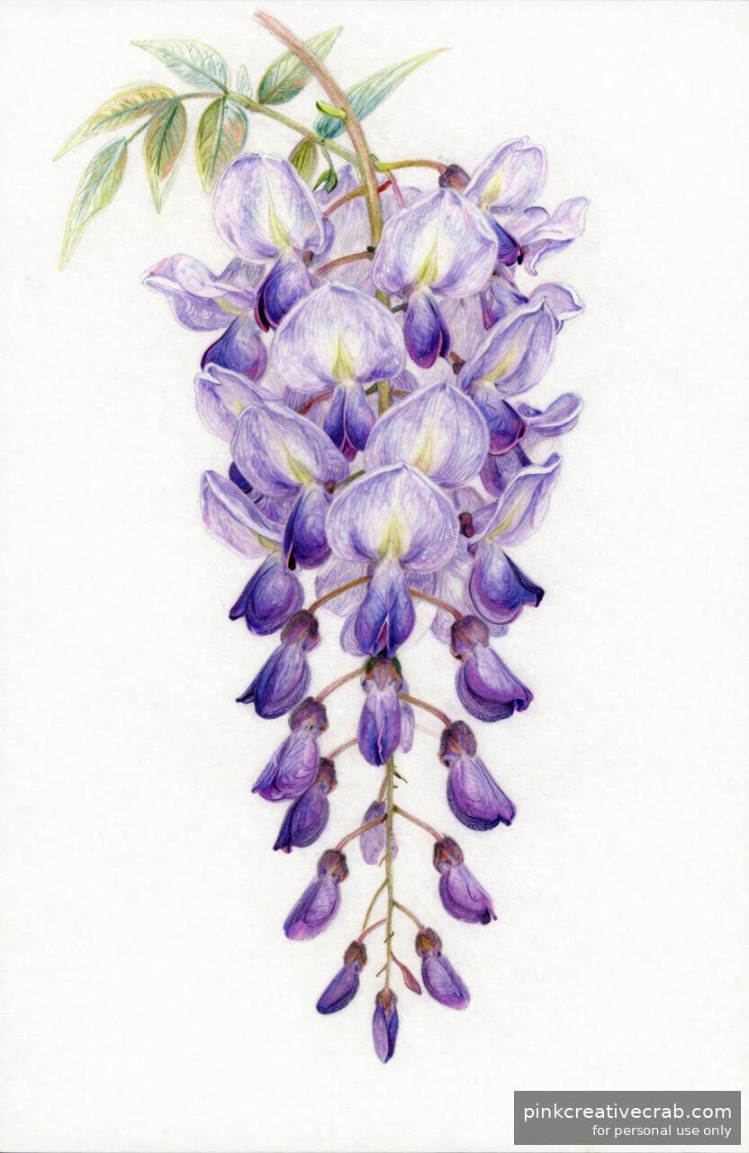 Gentle Purple Wisteria Cluster