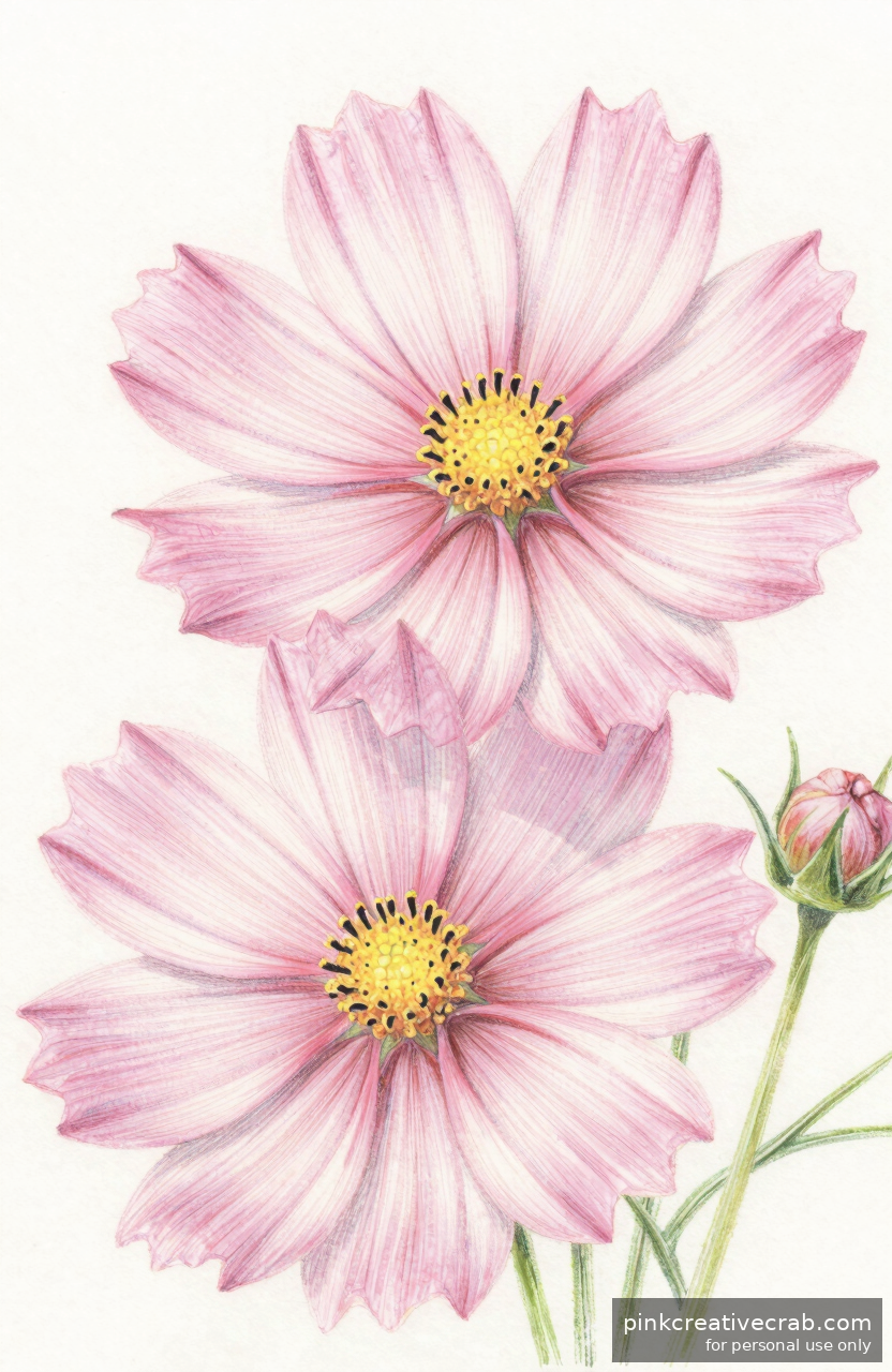 Dainty Pink Cosmos Flower