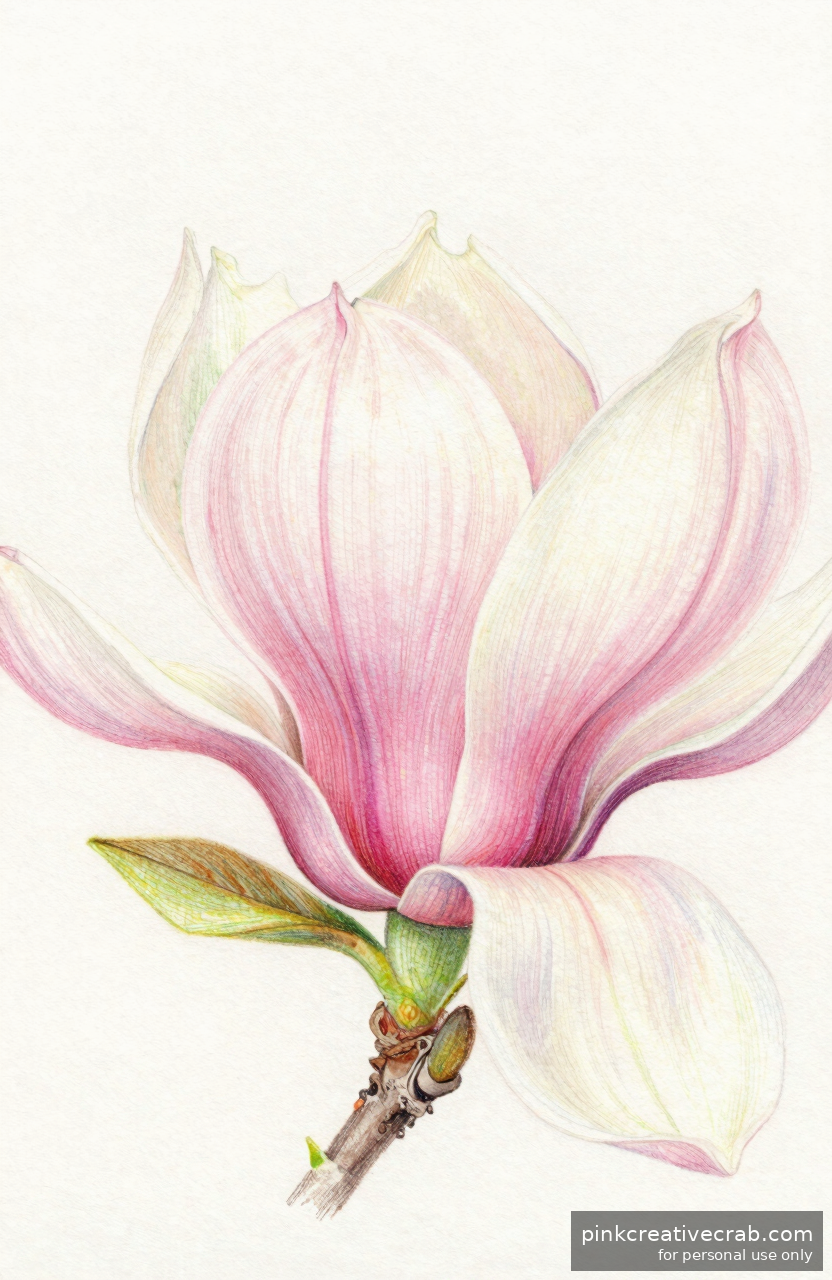 Pencil Colour Magnolia Blossom