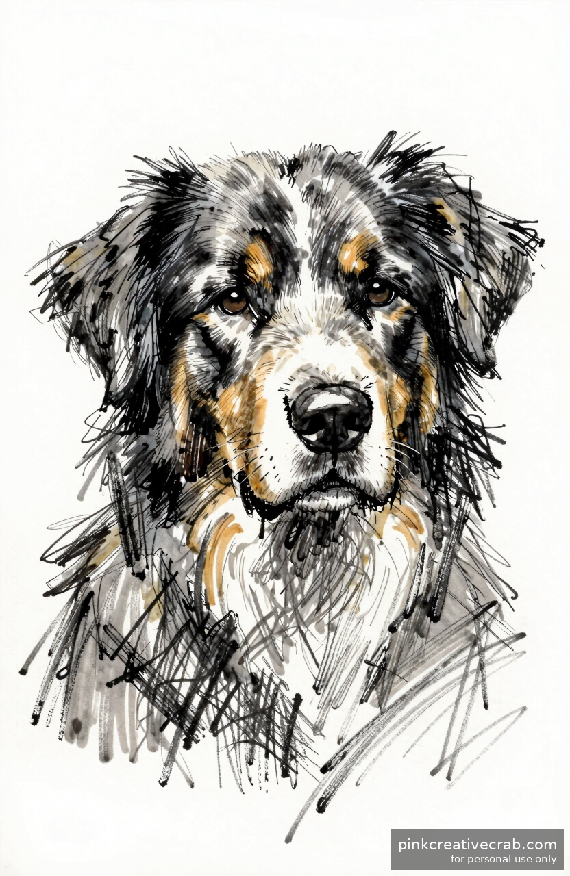 Classic Dog Portrait in Pencil