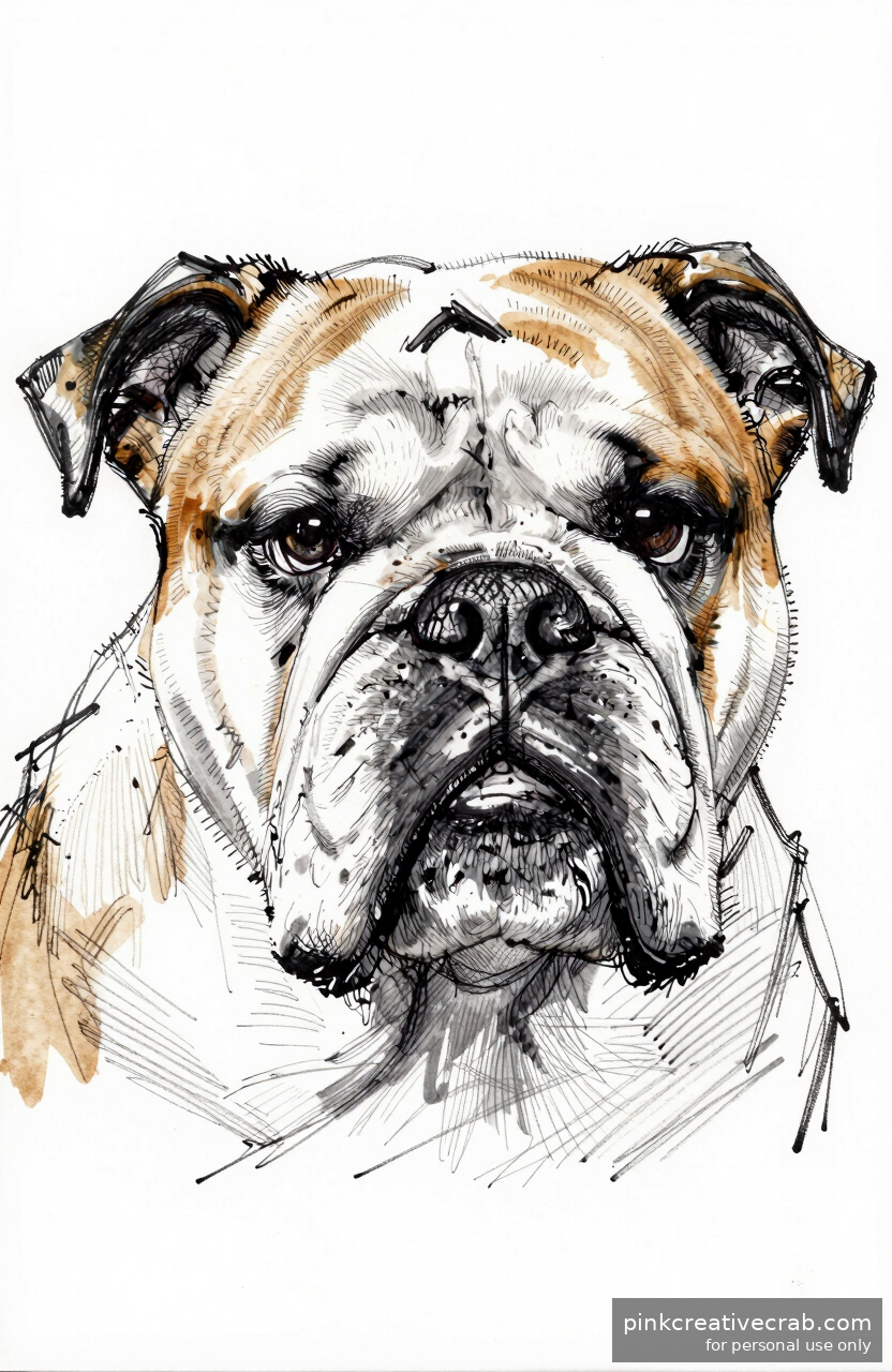 Wrinkly Bulldog Face