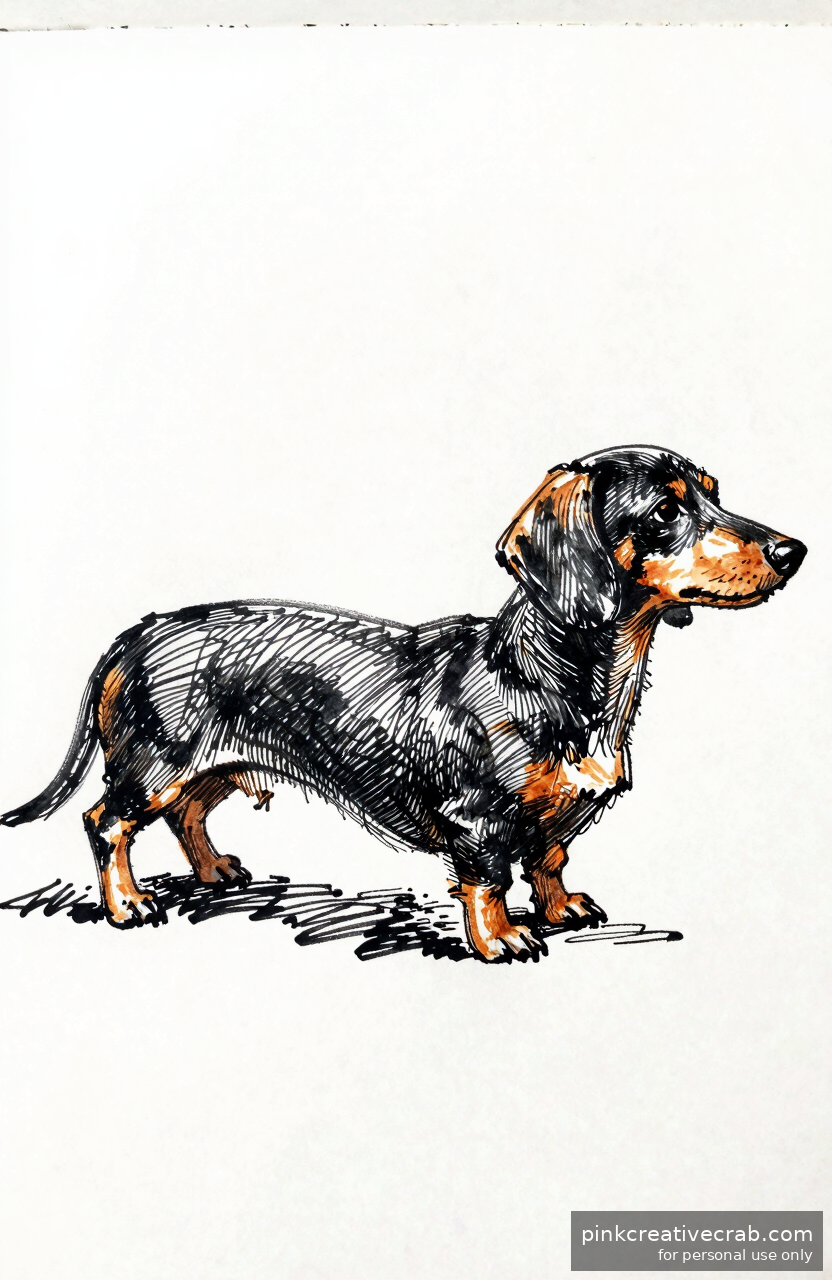 Tiny Dachshund Side Profile