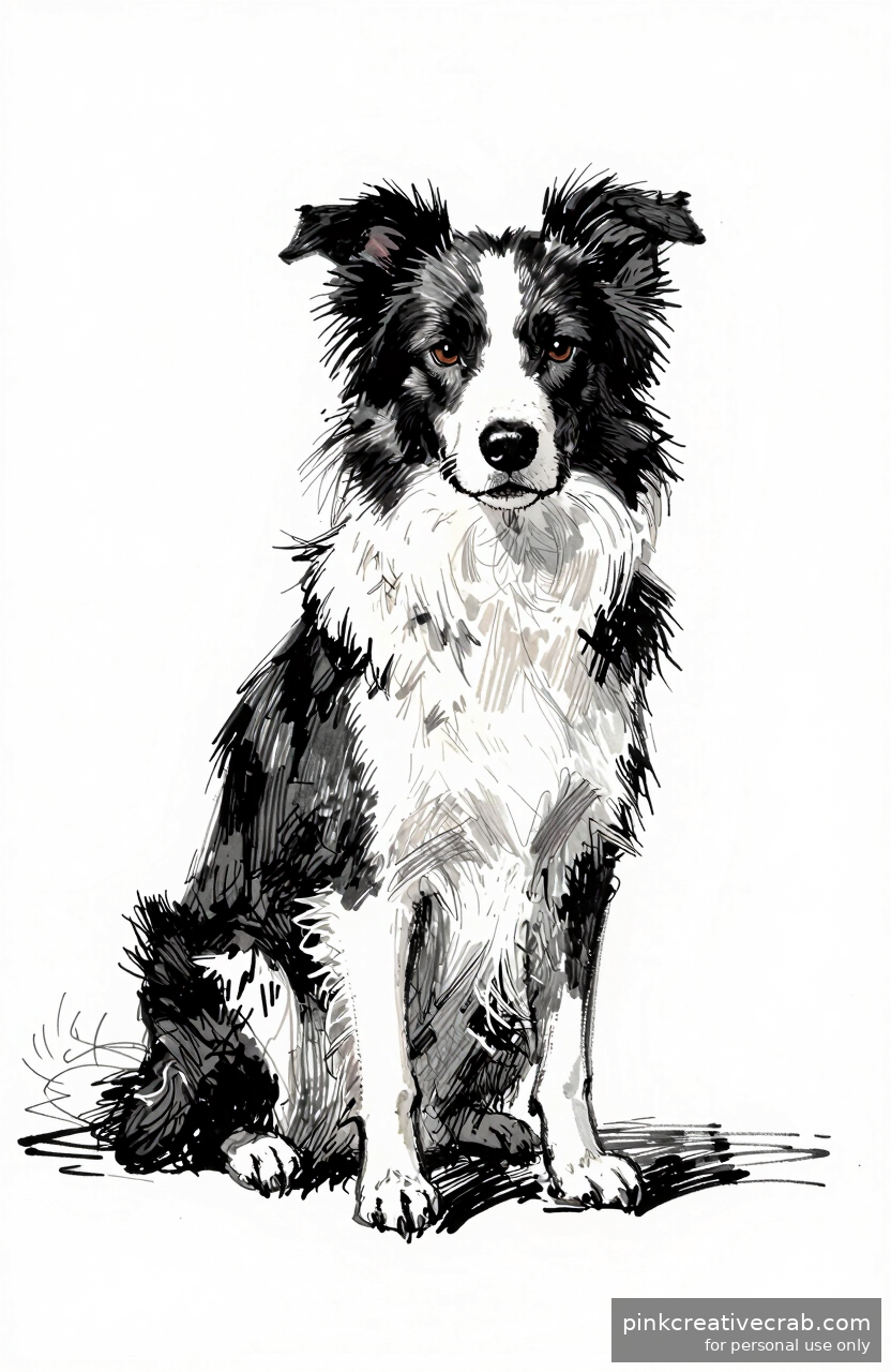 Sitting Border Collie Pose