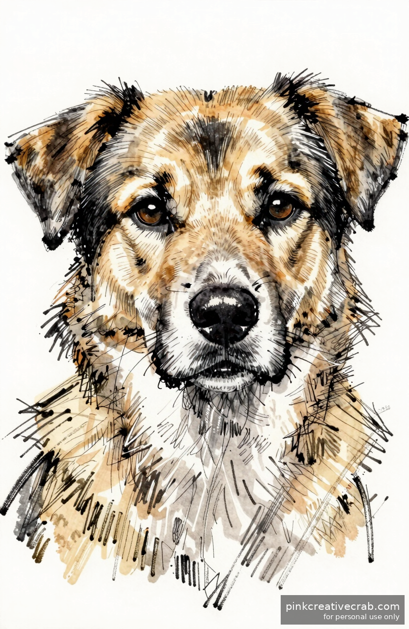 Expressive Mixed-Breed Dog Face