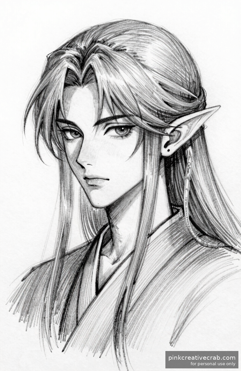 Elf Fantasy Character Sketch