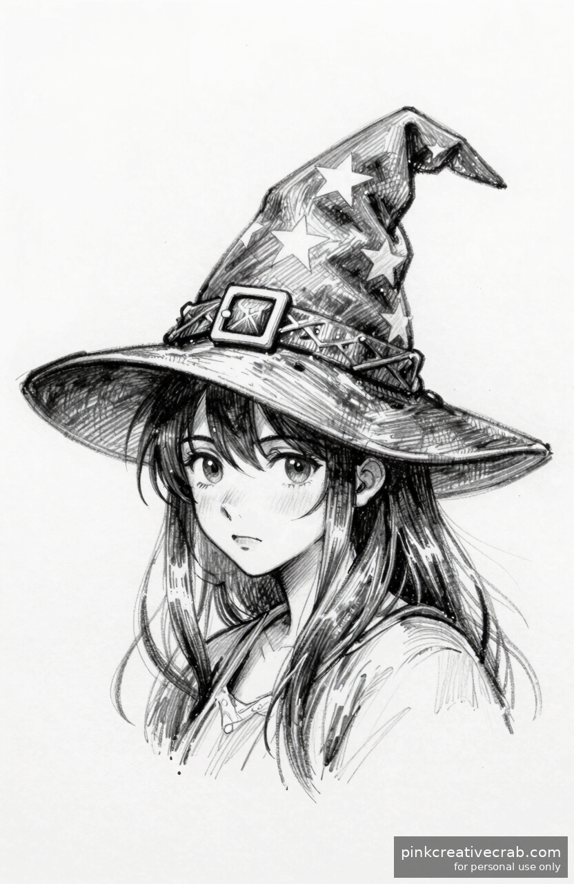 Tiny Witch Hat with Stars