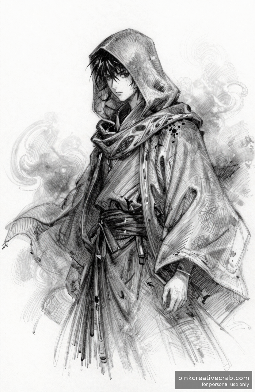 Hooded Cloak Figure in Mist