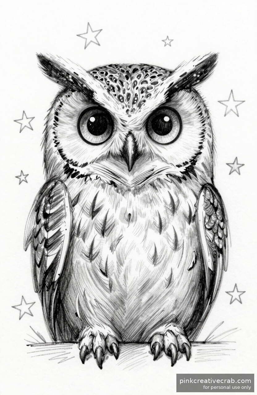 Enchanted Owl with Wide Eyes