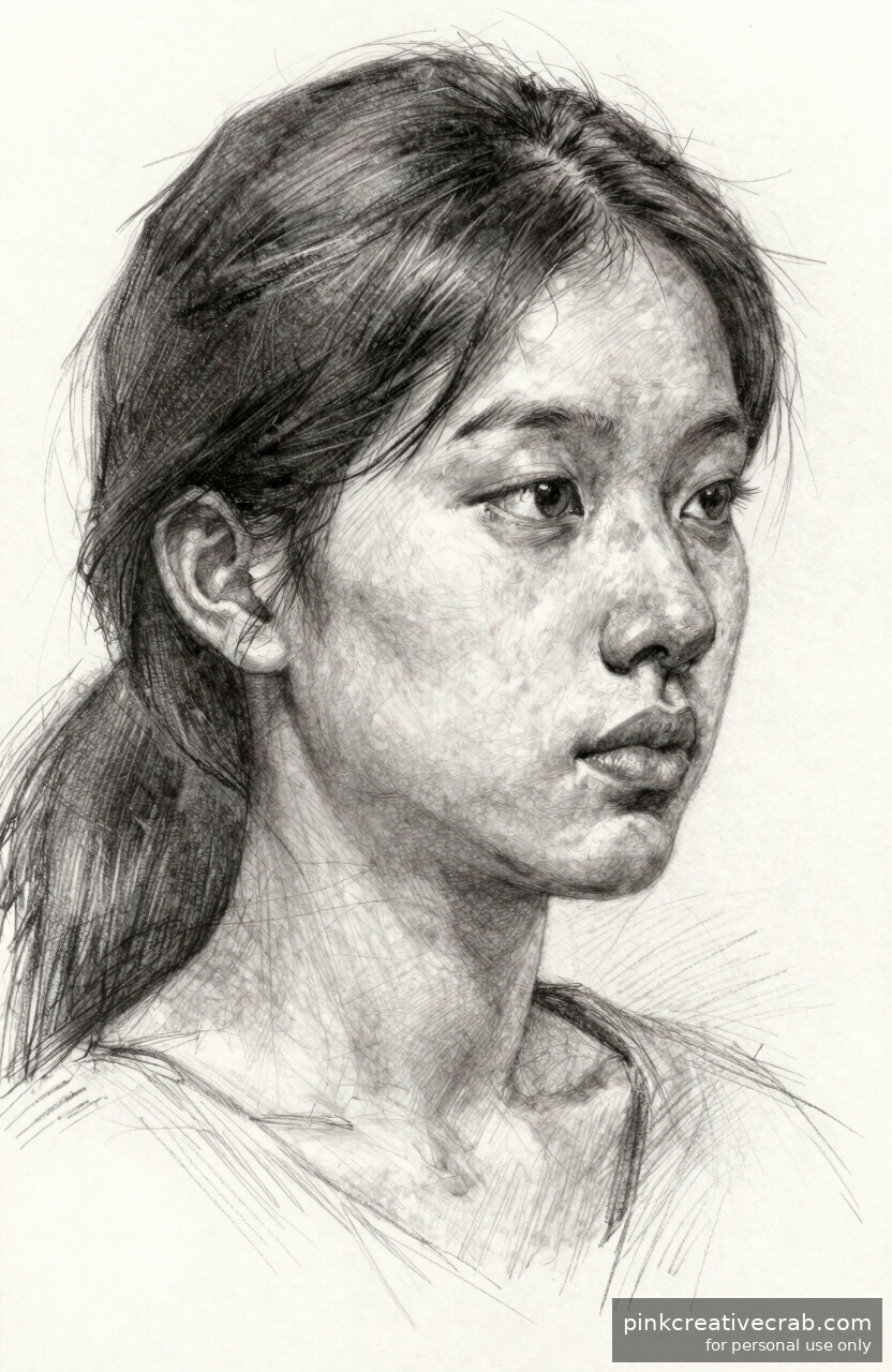 Female Face in Soft Profile
