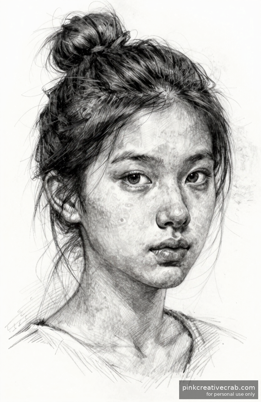 Girl with a Messy Bun