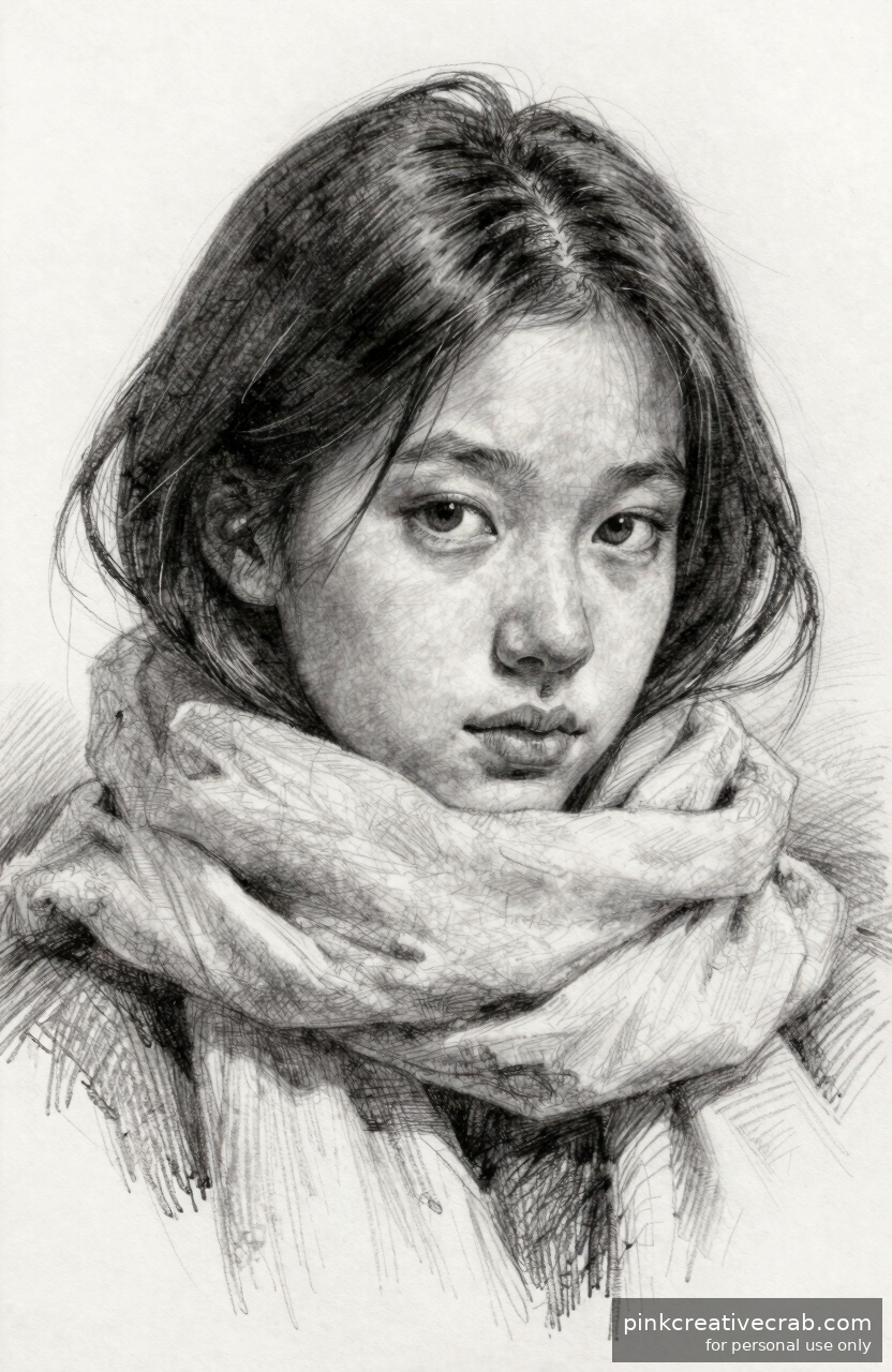 Girl Wearing a Cozy Scarf