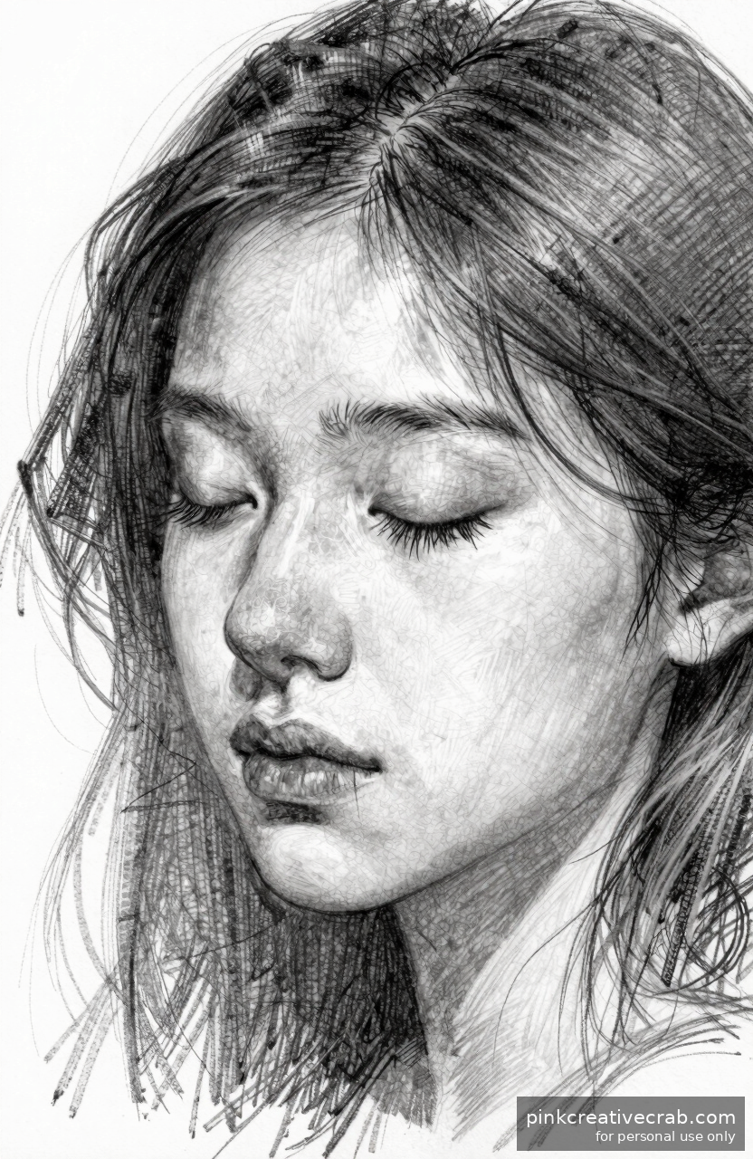 Girl with Eyes Gently Closed