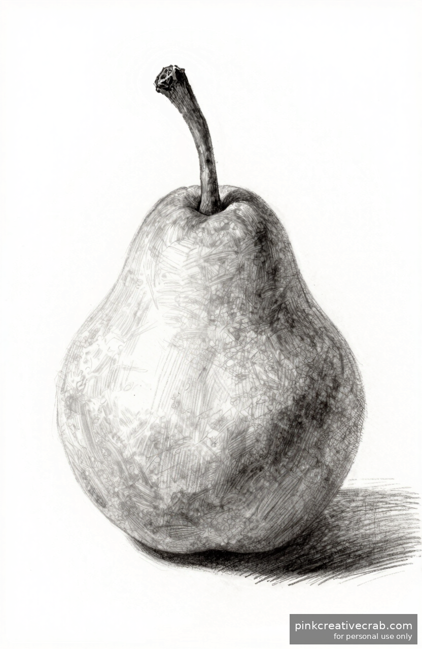 Ripe Pear with Soft Shadows