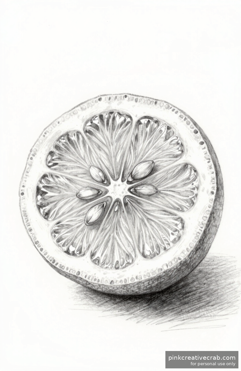 Sliced Lemon Cross-Section