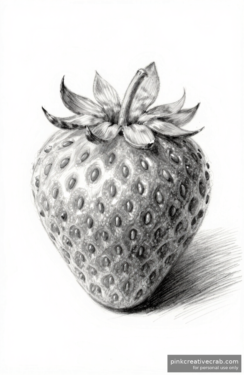 Delicate Strawberry with Leaves