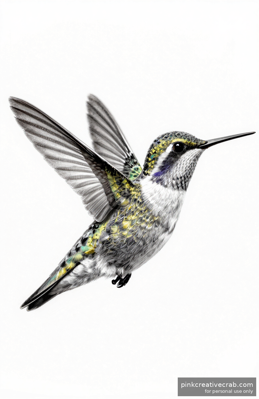 Tiny Hummingbird in Flight
