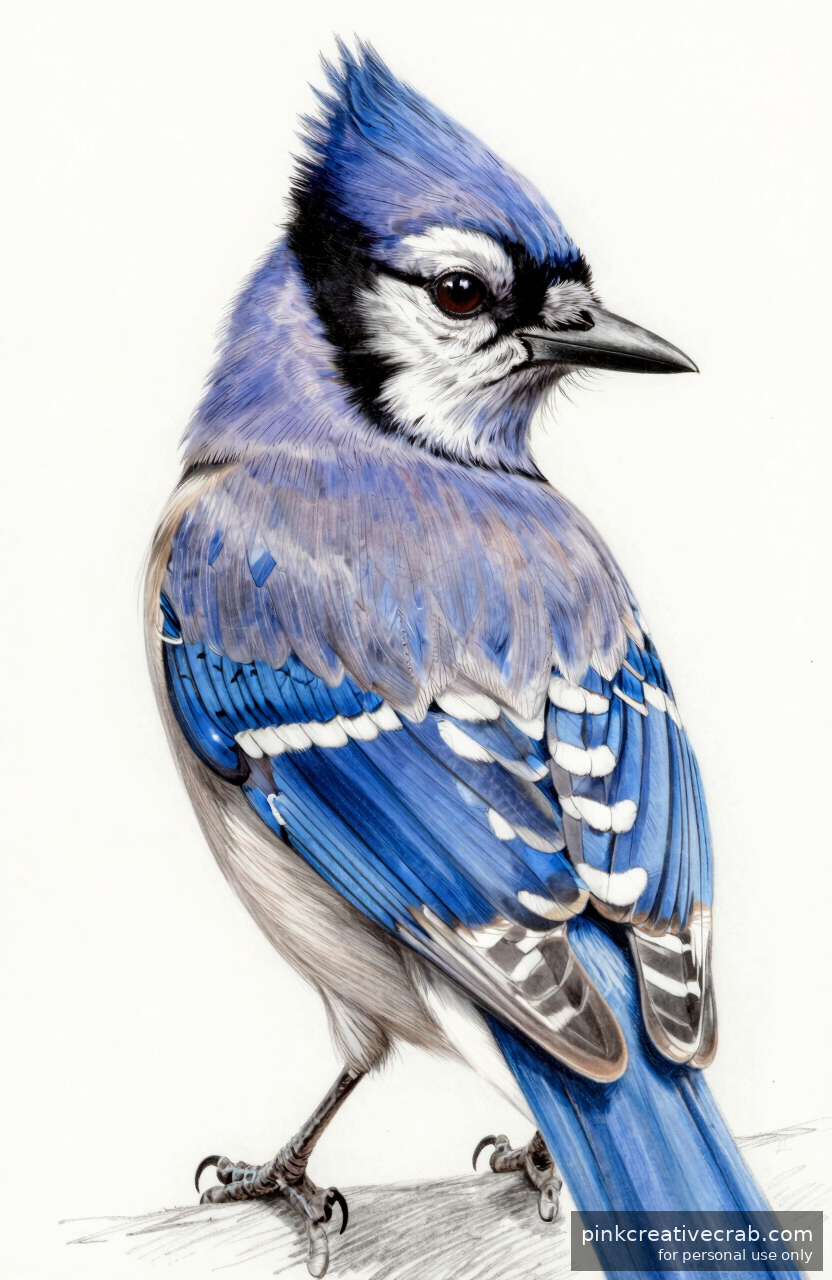 Perched Blue Jay Portrait