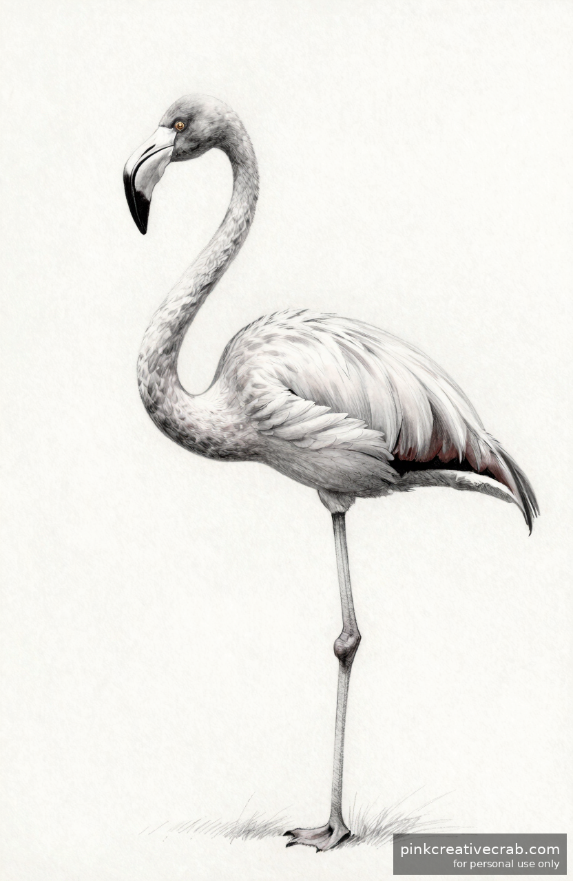 Graceful Flamingo Standing Tall