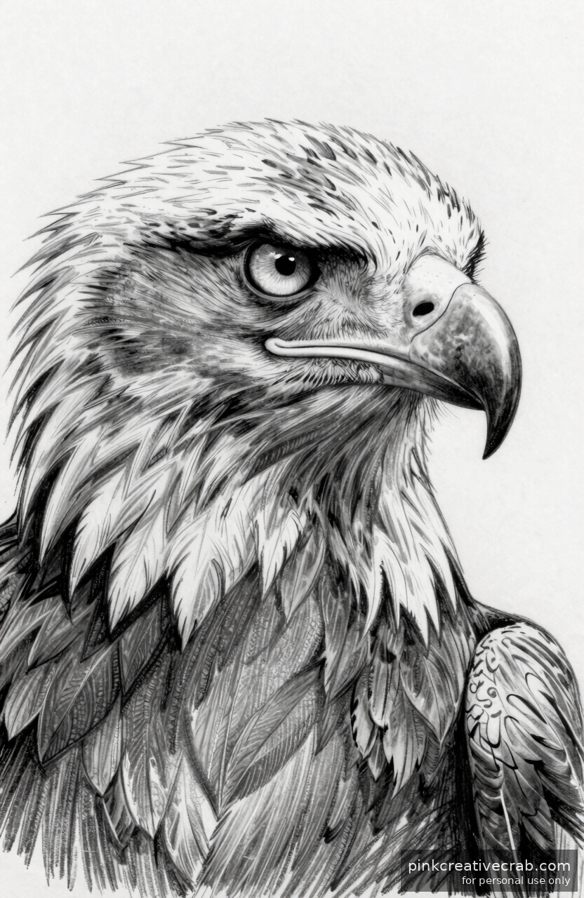 Wild Eagle Head Sketch