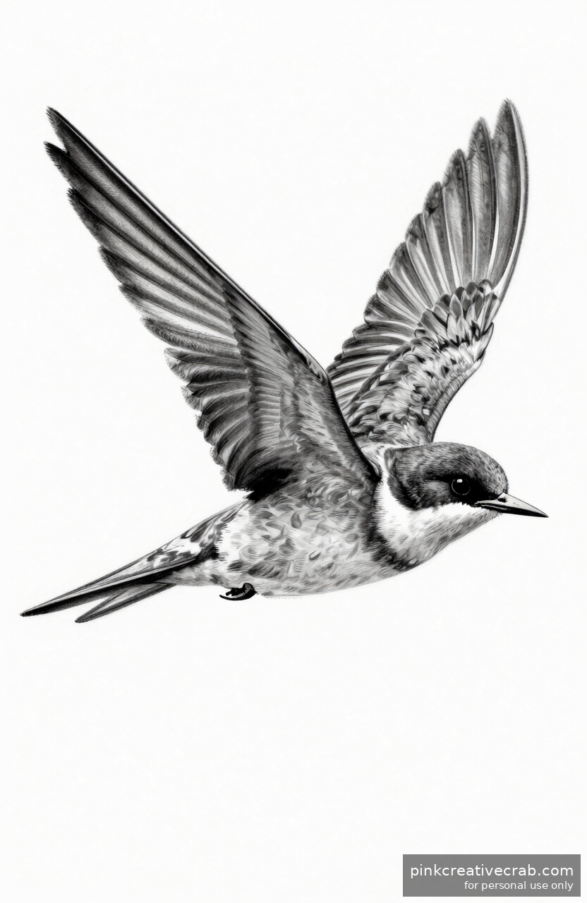 Delicate Swallow in Mid-Flight