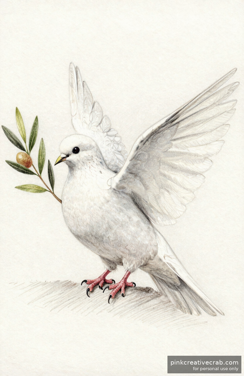 Gentle Dove with Olive Branch