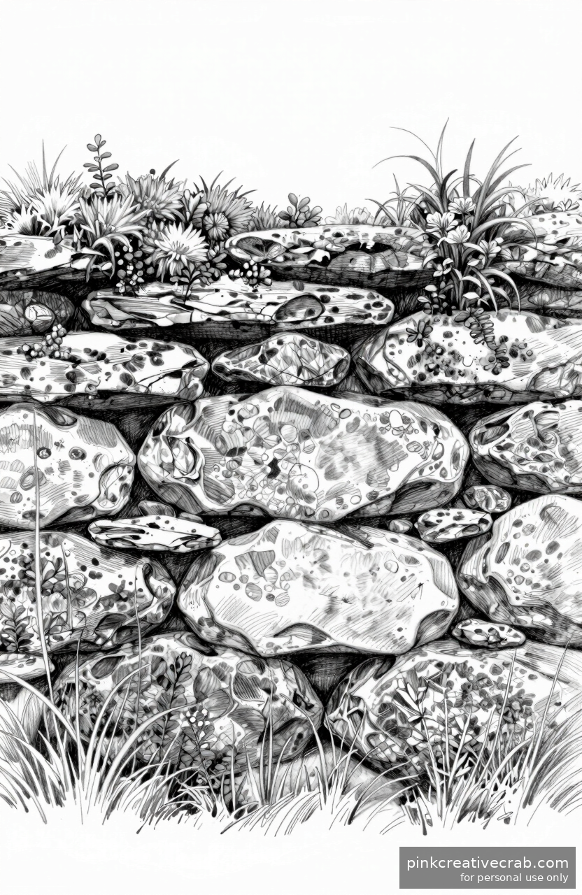 Mossy Stone Wall Section