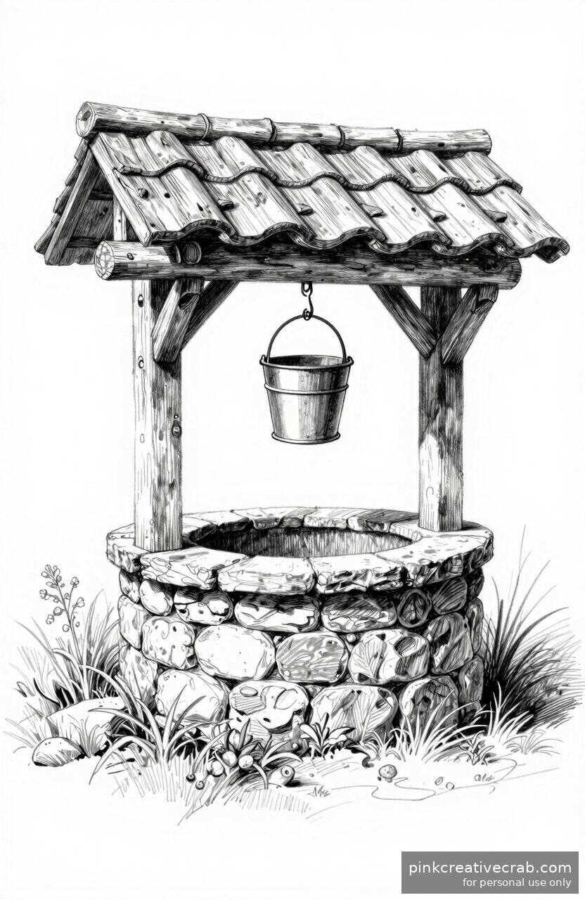 Village Well With Bucket