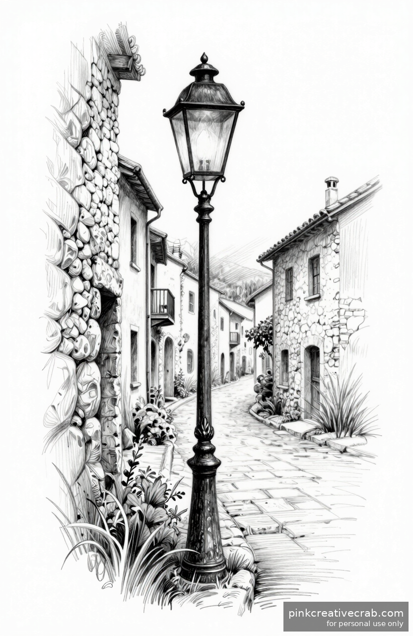 Old Lantern Post at Dusk