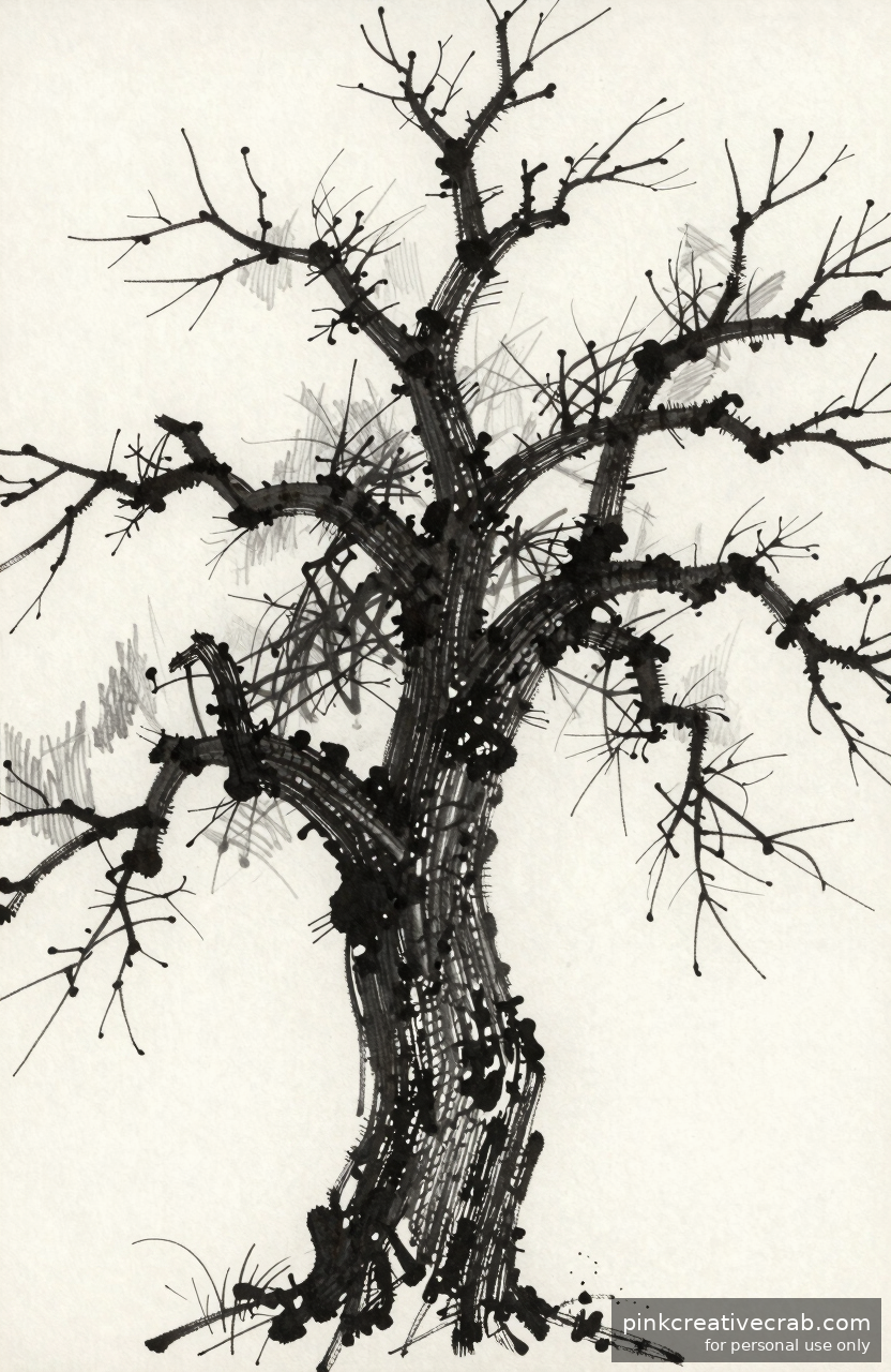Dead Tree Pencil Drawing