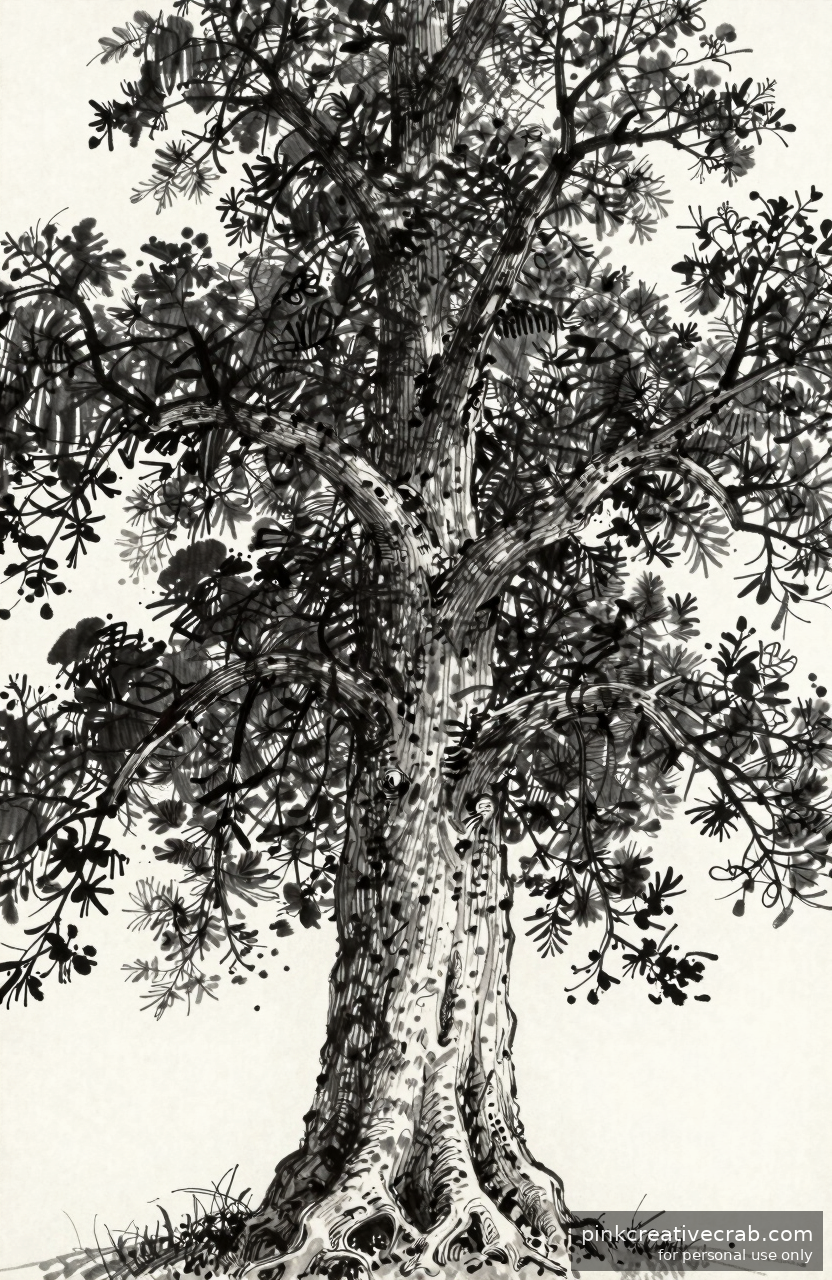 Ancient Tree Pencil Sketch