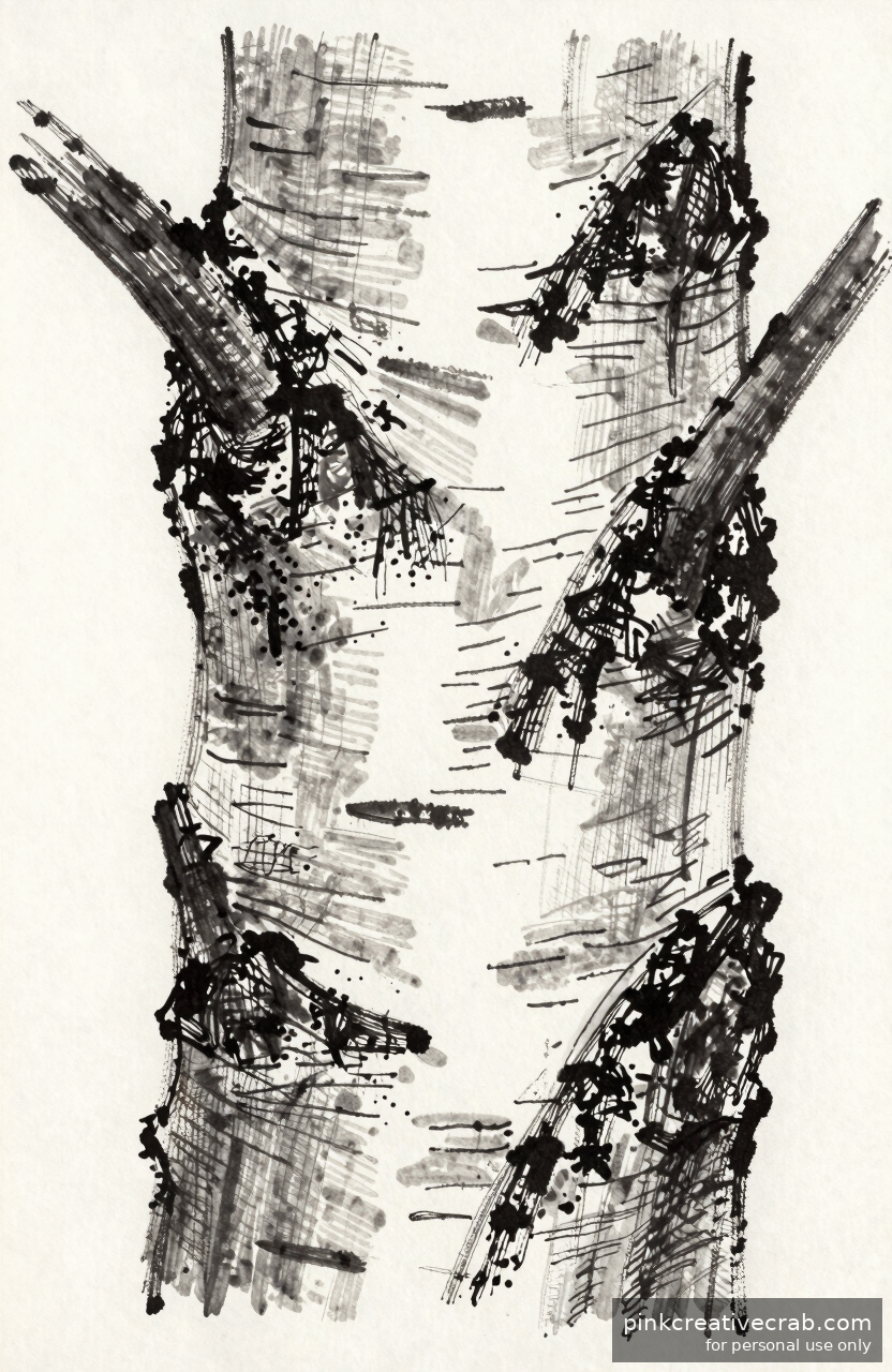 Birch Tree Trunk Detail
