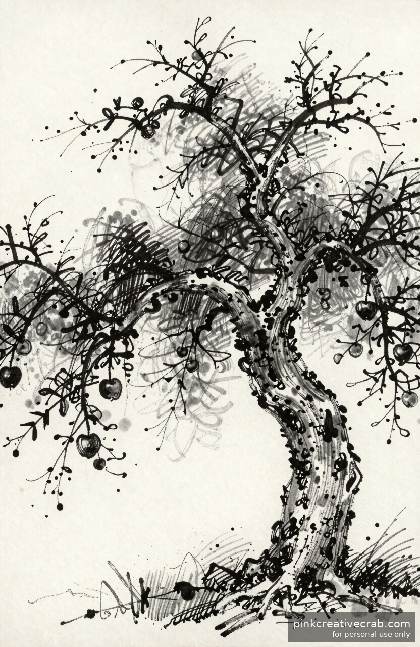 Crooked Apple Tree Study