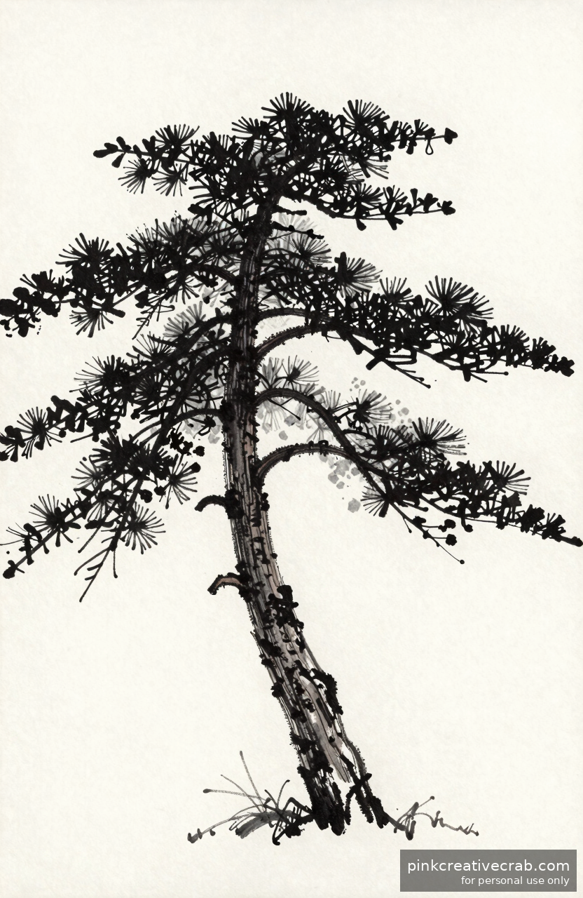Windswept Pine Silhouette
