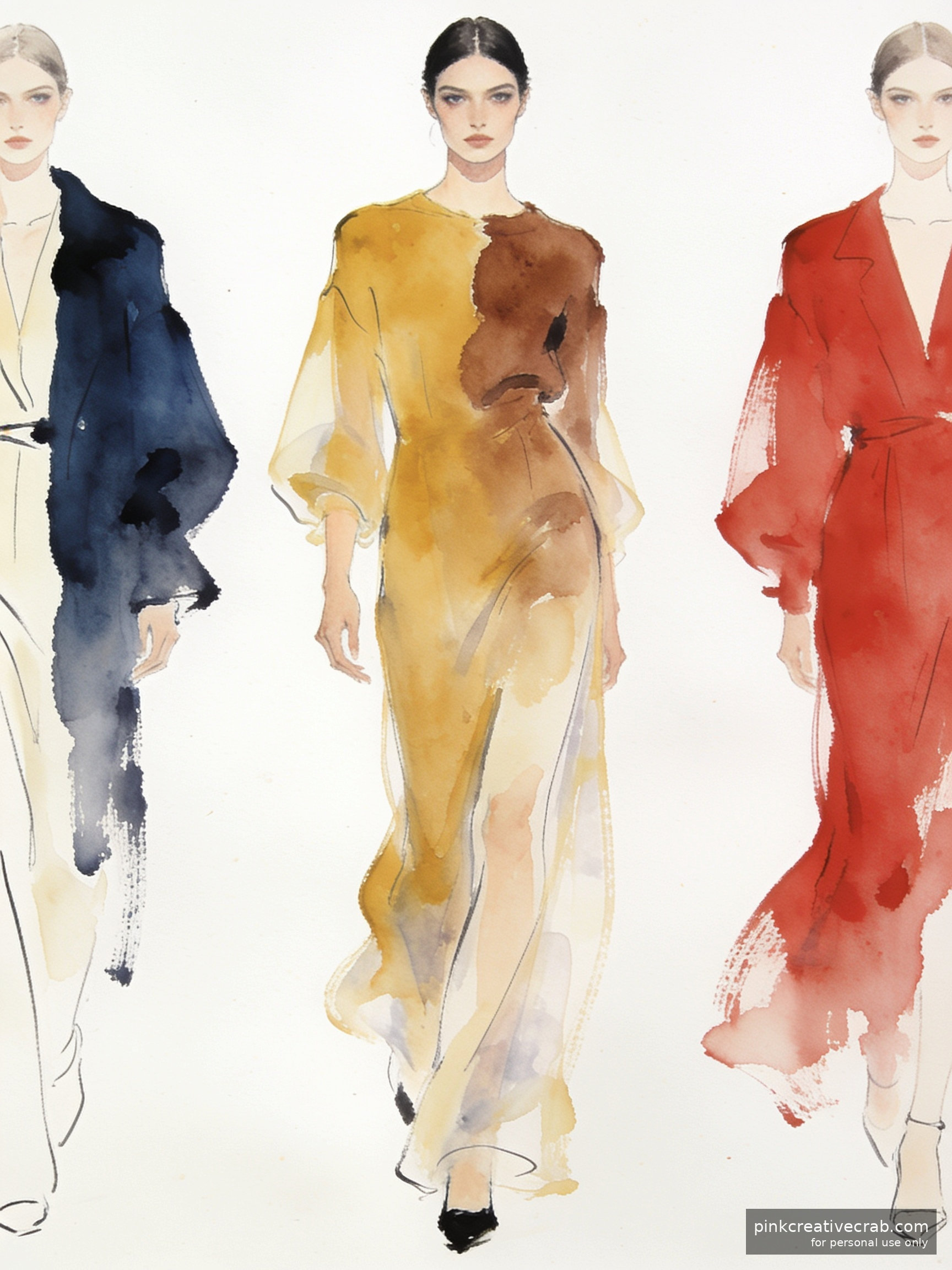Elegant Fashion Figure in Watercolor