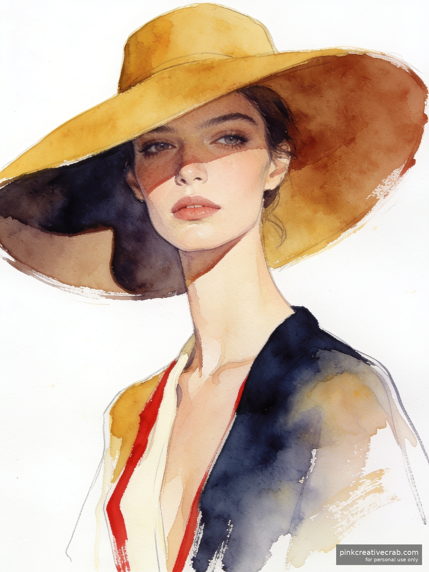 Chic Wide-Brim Hat Portrait