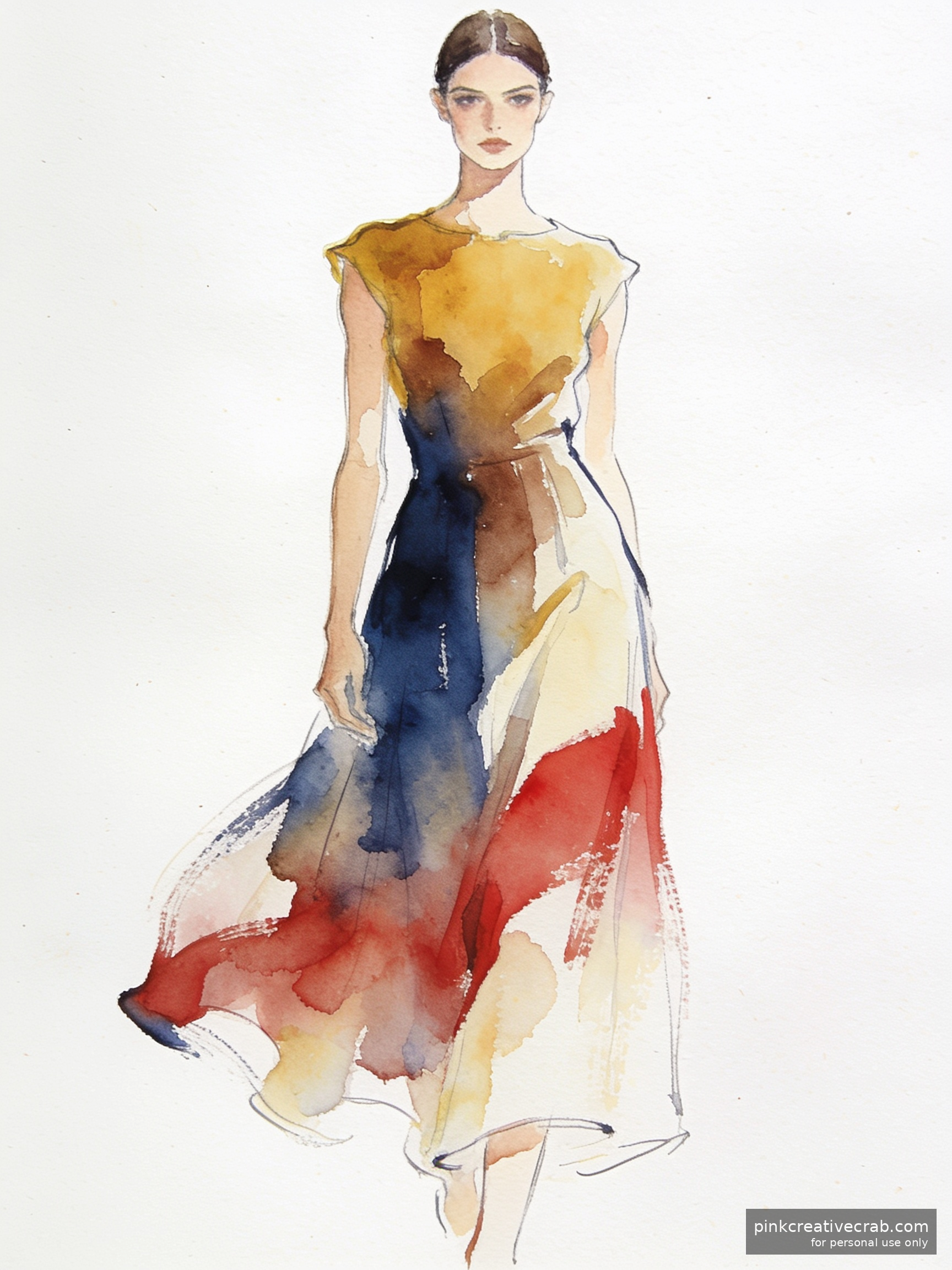 Flowing Midi Dress Silhouette