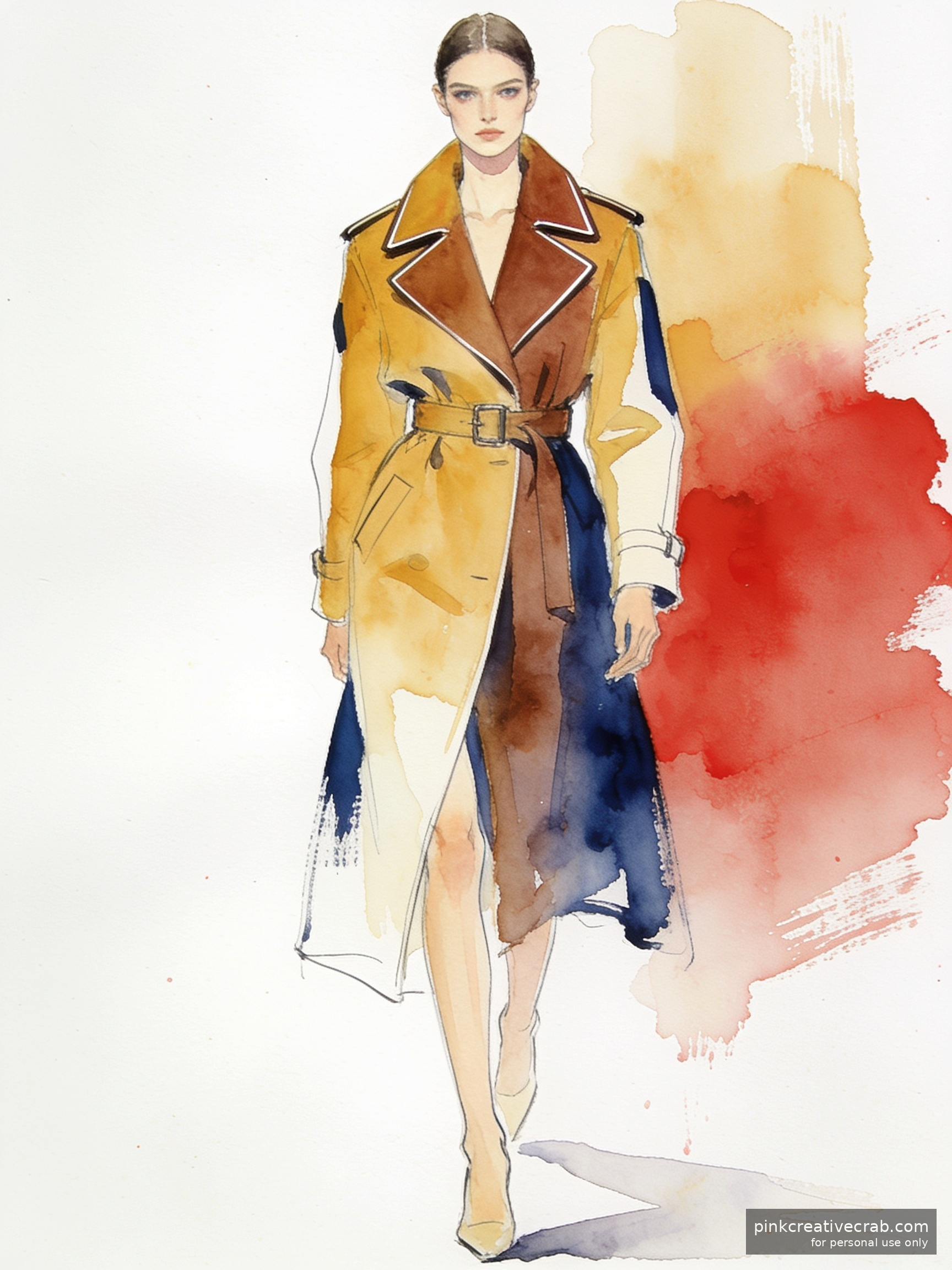 Modern Trench Coat Sketch