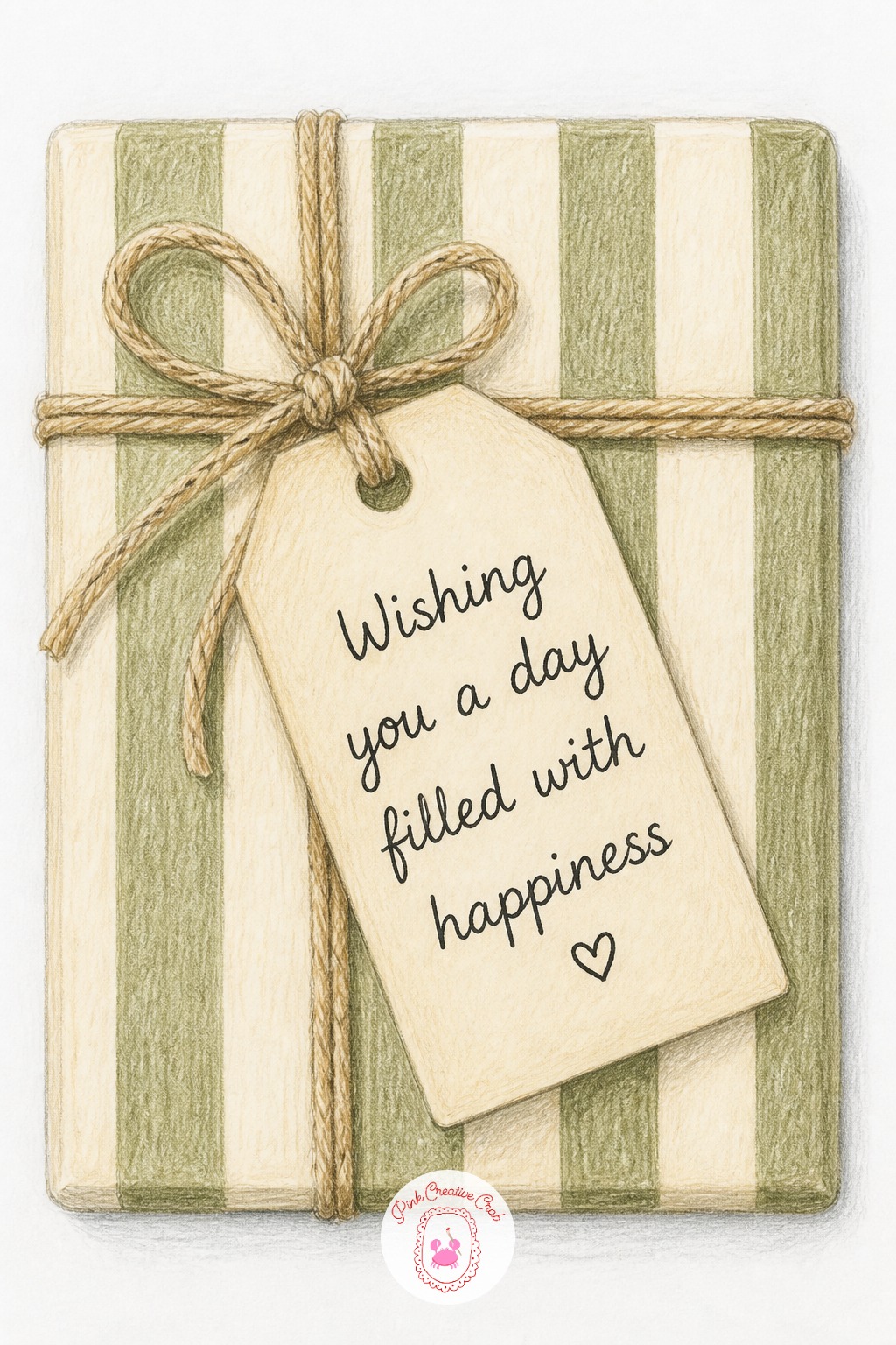 Gift Tag Message — Sketch a wrapped box in simple striped paper, then add a small tag tied with twine at the ribbon knot. Merry christmas drawing