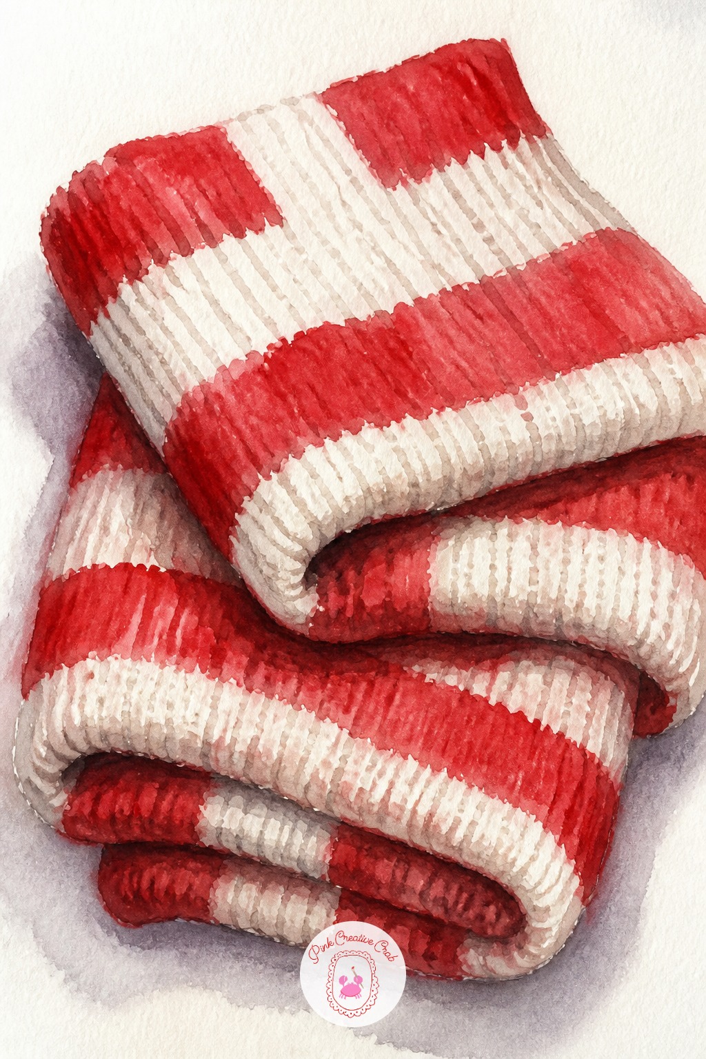 Knit Scarf Folded — A folded scarf gives you stripes that bend with the fabric instead of running straight, which is good practice for following a form.
