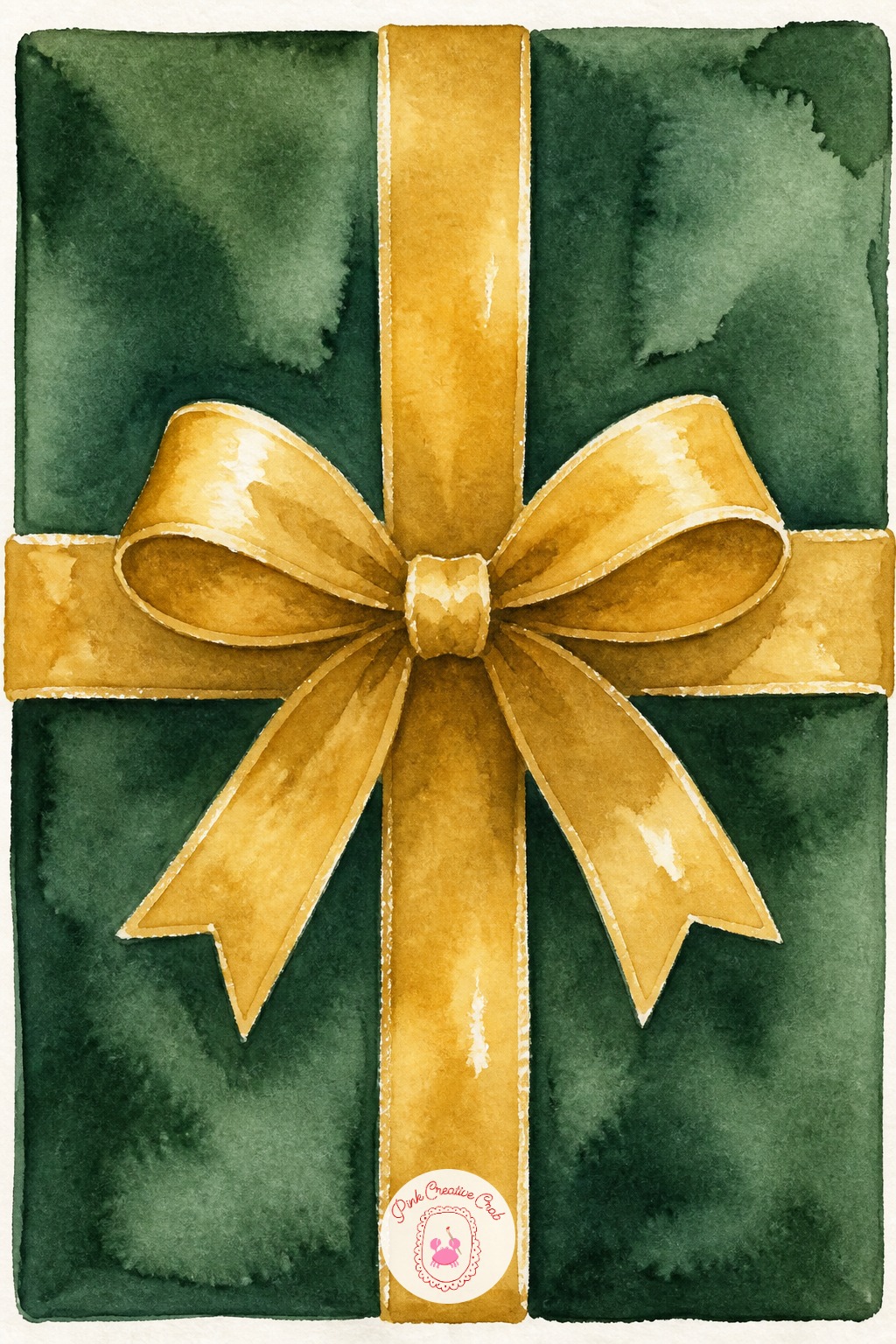 Wrapped Present With Ribbon — A wrapped box is really two rectangles and a ribbon cross, an easy shape to block in confidently. Christmas watercolor ideas