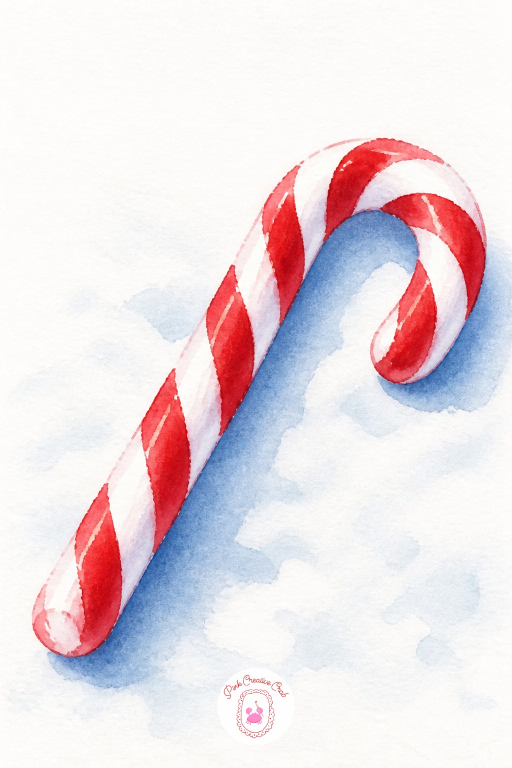 Candy Cane on Snow — A candy cane is really just a curved shape with stripes, which makes it a relaxed warm-up. Christmas watercolor ideas