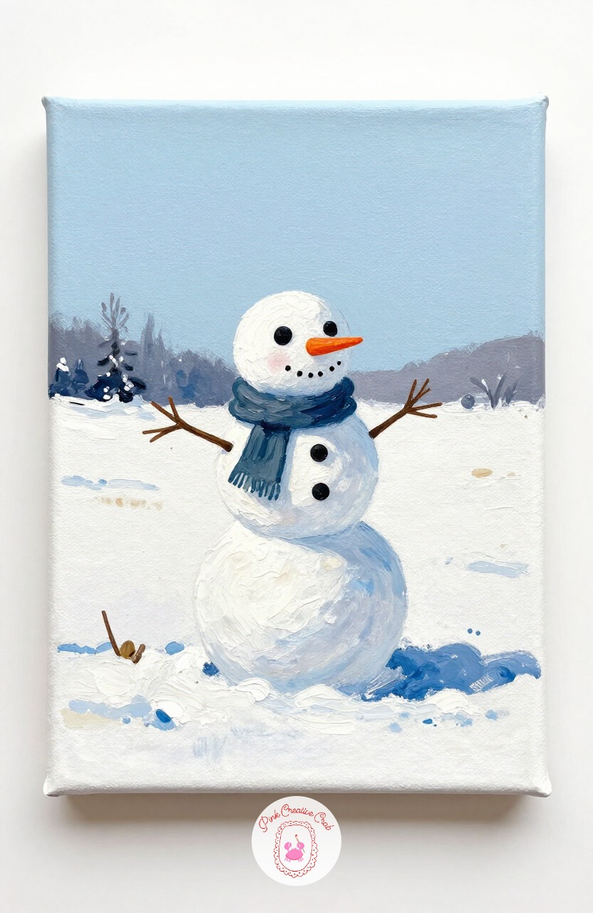 Snowman In An Open Field — A snowman made of three stacked circles is an easy shape to get right and gives you a reason to practice shading on white. Christmas
