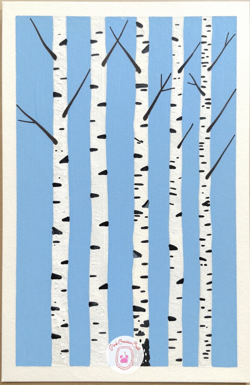Birch Trees Against Pale Blue Sky — Birch trunks give a winter canvas instant structure, since their pale color stands out against almost any sky. Winter