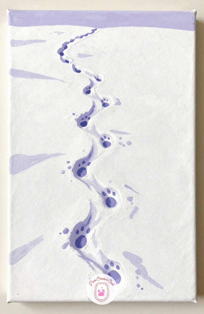 Winter Hare Tracks in Snow — A ground-level view of tracks in the snow is a quieter subject that still tells a story without painting any animal. Winter