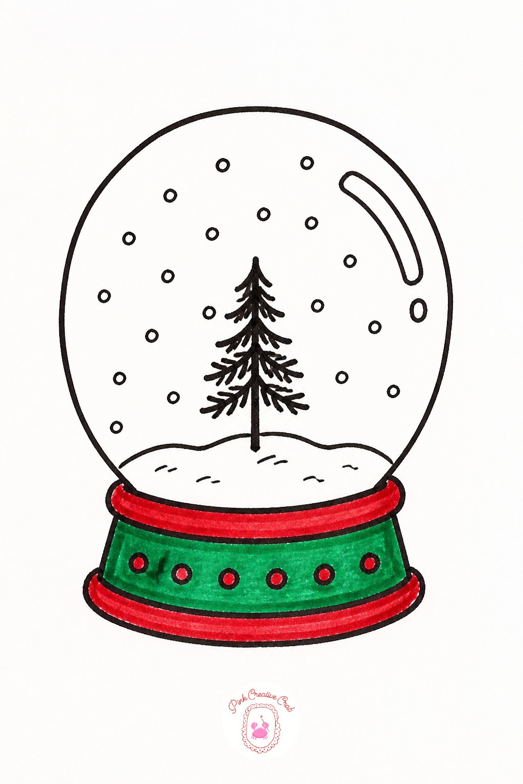 Snow Globe With a Tiny Scene — Draw one circle sitting on a small rectangle base. Cute christmas doodles